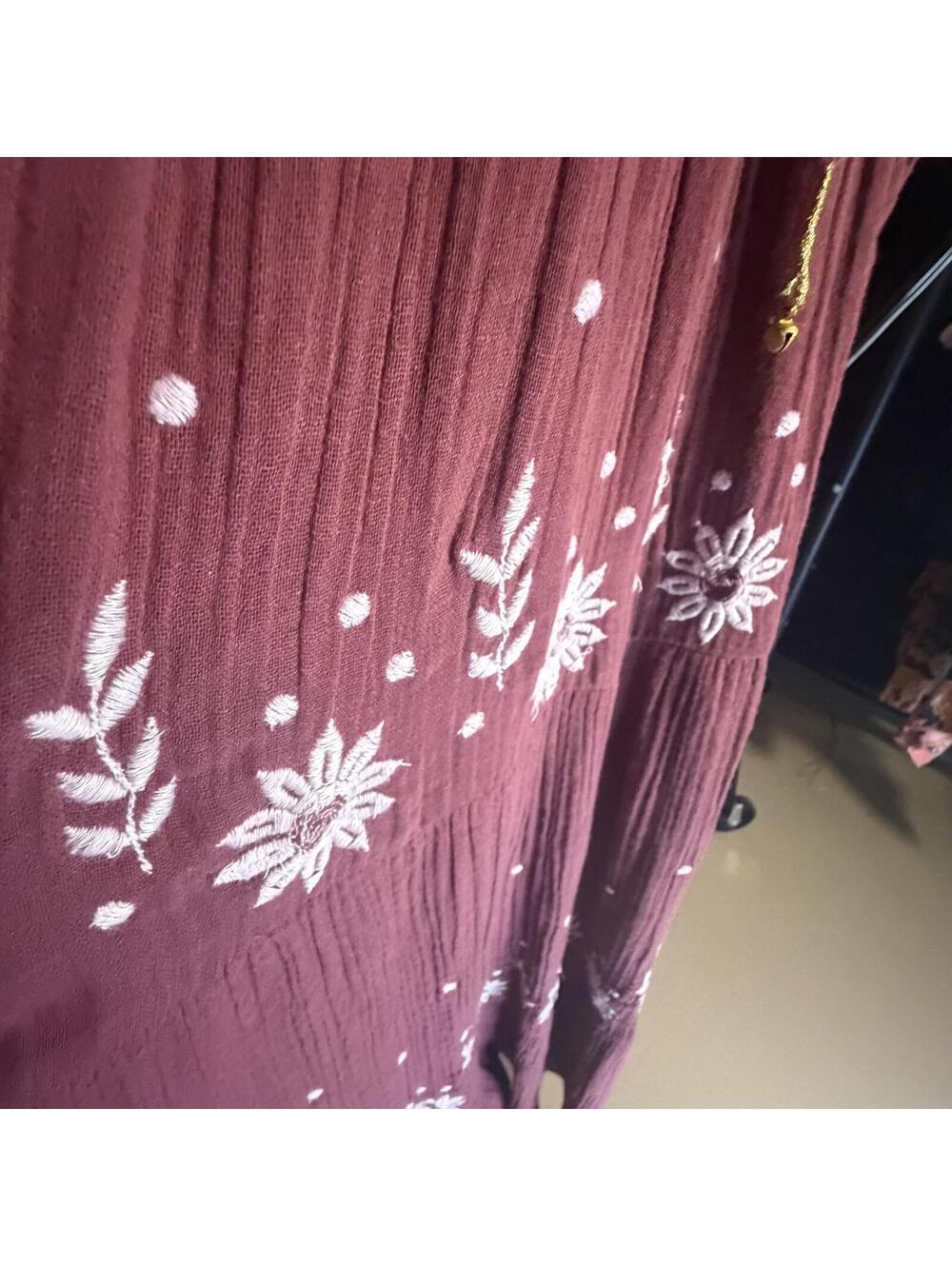 Free People Real Love Embroidered Maxi Dress size M - Picture 5 of 8